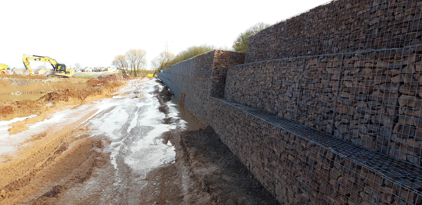 Gabion basket retaining Wall