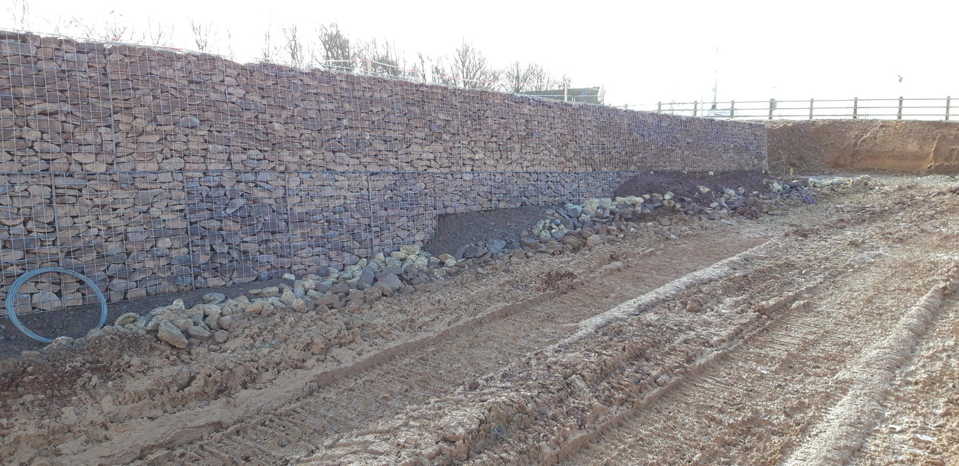 Gabion basket retaining Wall