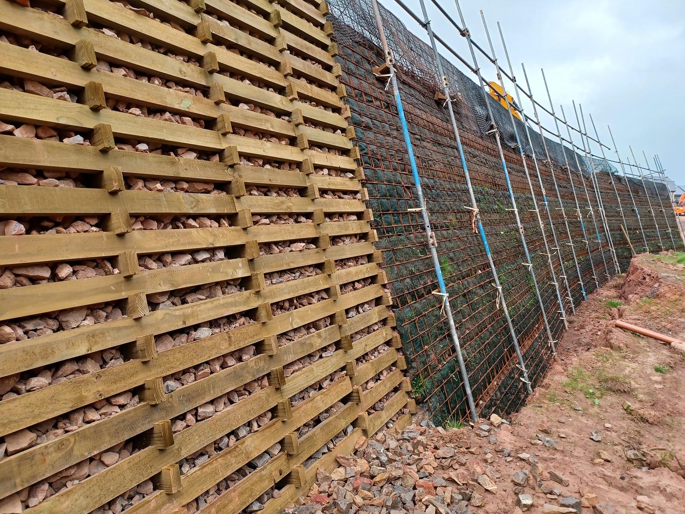 Permacrib timber crib retaining wall