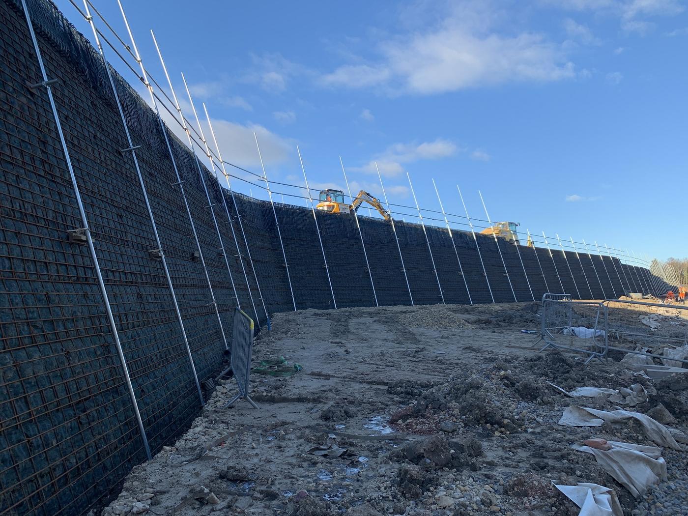 Textomur reinforced soil slope