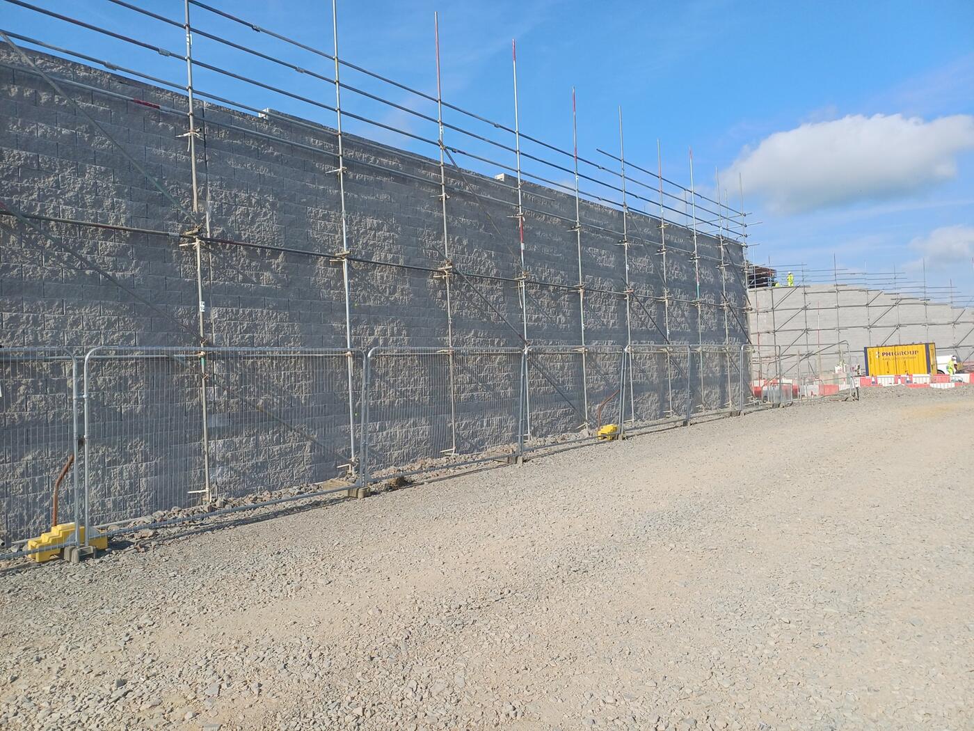 Modular block faced reinforced soil