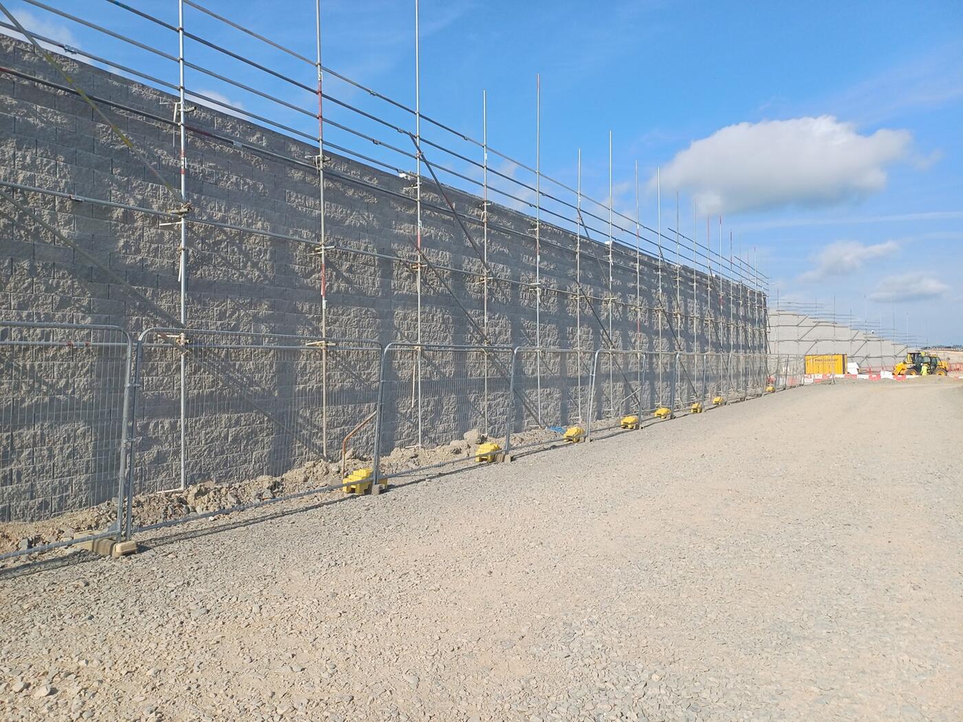 Modular block faced reinforced soil