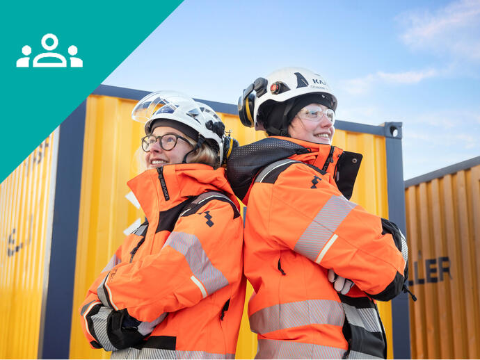 Two female construction workers