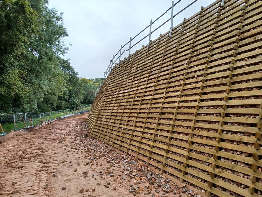 Permacrib timber crib retaining wall