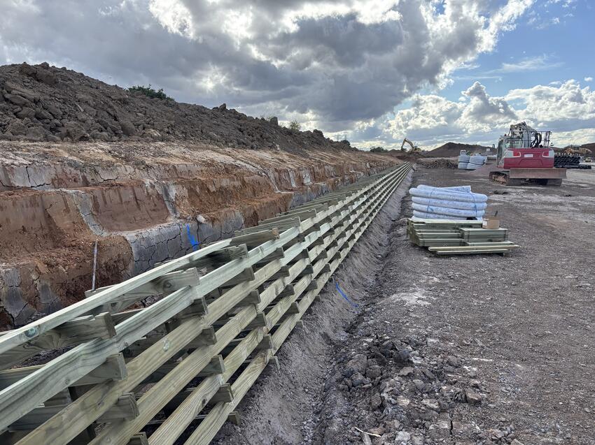 Permacrib timber crib retaining wall