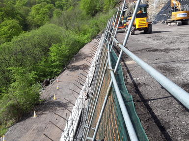 Textomur reinforced soil slope