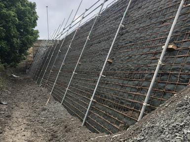Textomur reinforced soil