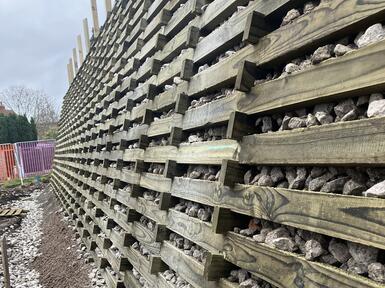 Permacrib timber crib retaining wall