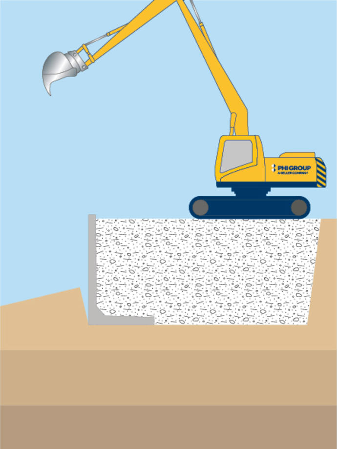 Installing L-shaped vertical concrete walls